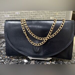 CARTIER Must de Cartier Black Leather Clutch